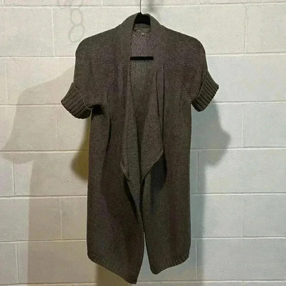 NEW Vince Women's SS Cardigan Sweater XSMALL Brown Wool Blend Draped Open Front - Picture 5 of 13